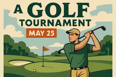 Golf tournament announcement illustration Golf tournament announcement illustration